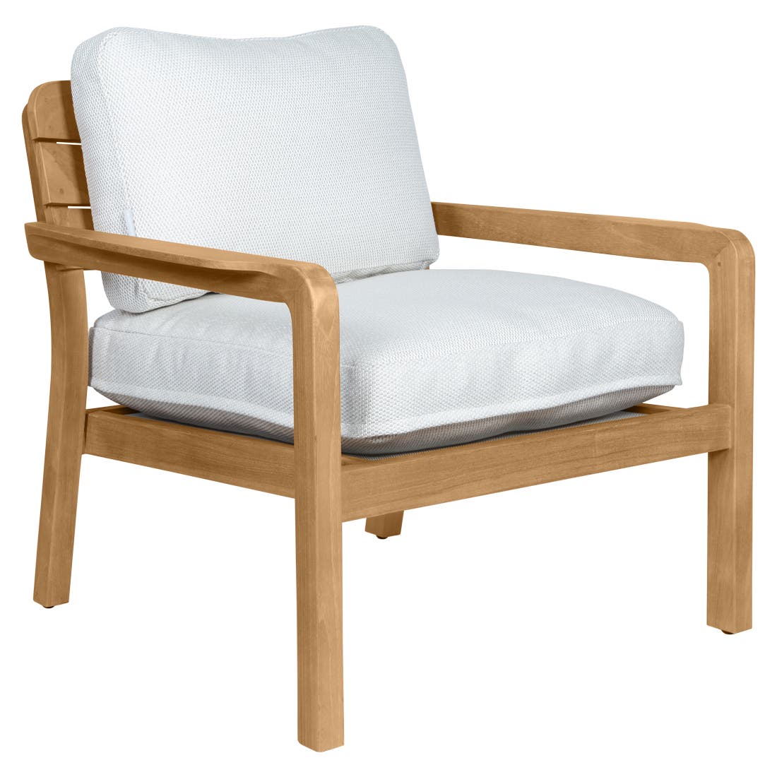 Lodge low solid teak outdoor lounge chair Fermob Contract